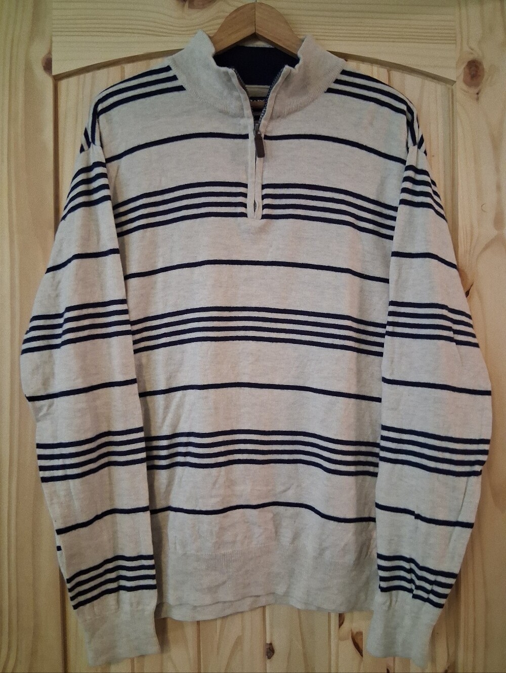 Chaps Quarter Zip Striped Shirt Sz XL